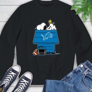 Detroit Lions Snoopy Woodstock Peanuts NFL Football Christmas Sweatshirt 159